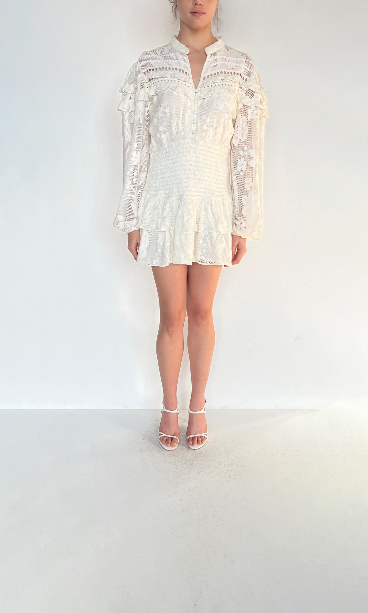 Womens | Inv Viscose Georgette Nysa Short Dress | White