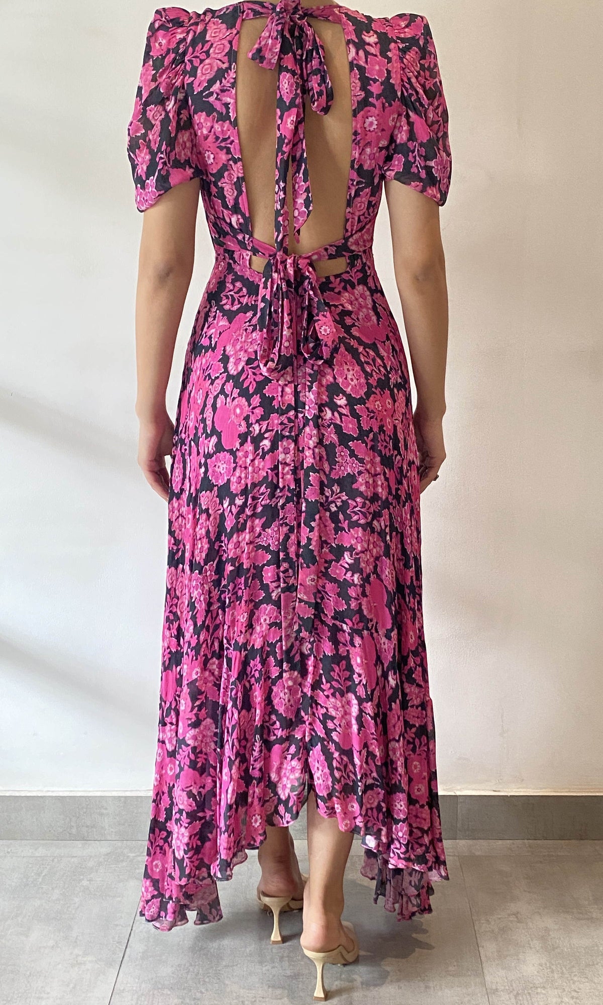 Womens | Inv Viscose Long Dress | Pink Black