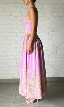 Womens | Jiah Cotton Poplin Lycra Maxi Dress | Lilac