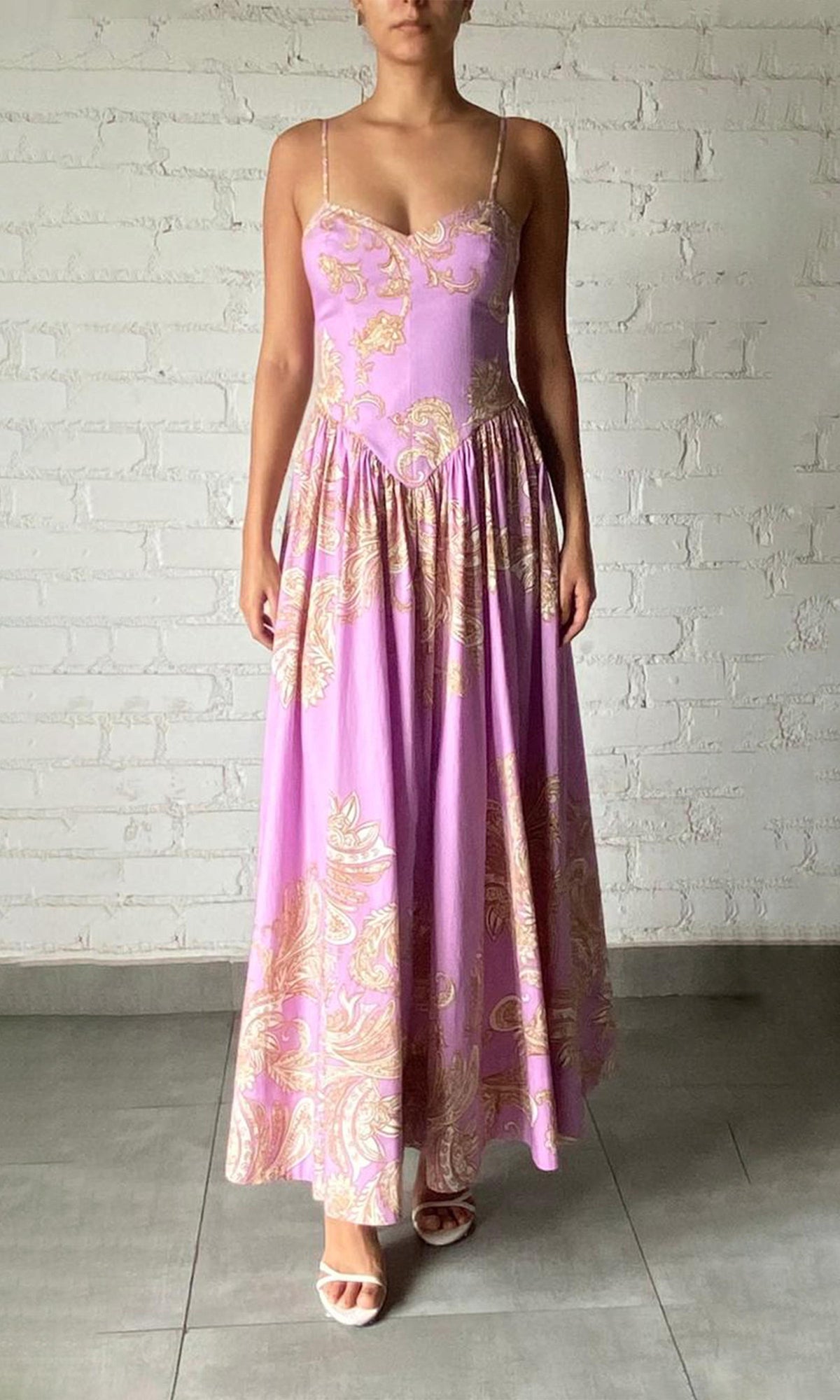 Womens | Jiah Cotton Poplin Lycra Maxi Dress | Lilac
