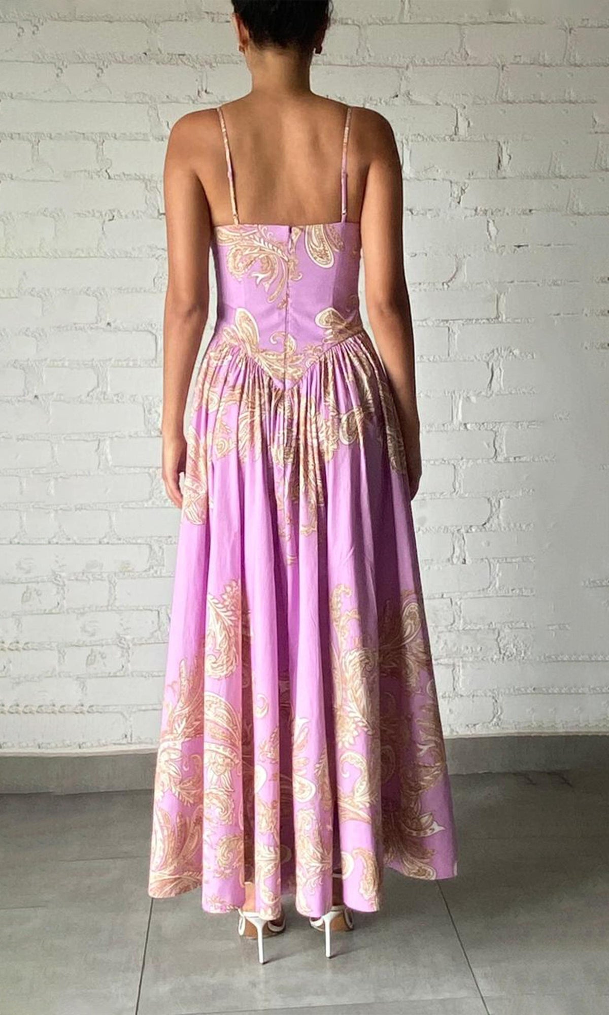 Womens | Jiah Cotton Poplin Lycra Maxi Dress | Lilac