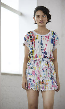 Womens | Jorah Viscose Short Skirt | White Multi
