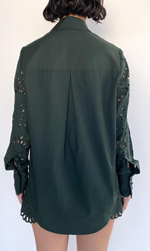 Womens | Kyna Cotton Poplin Shirt | Green