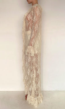 Womens | Onir Nylon Lace Ruffled Front Open Cape | Eggshell