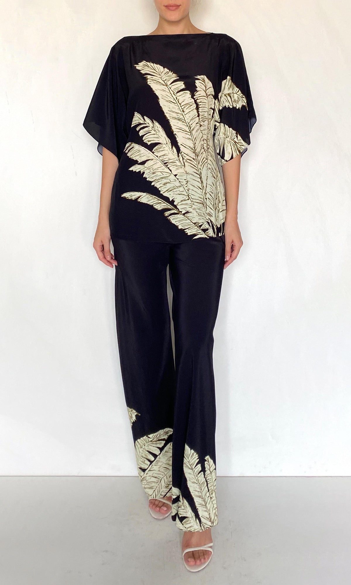 Womens | Palm Viscose Heavy Crepe Bias Pants | Black