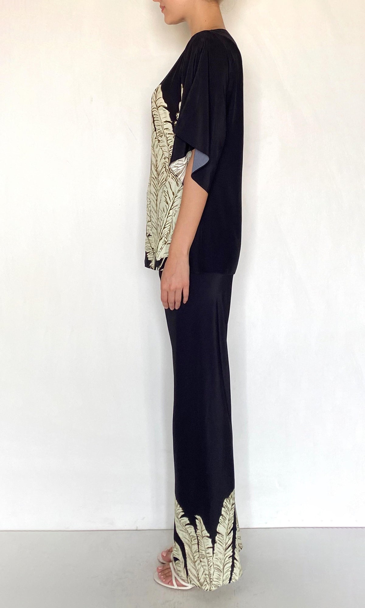 Womens | Palm Viscose Heavy Crepe Bias Pants | Black