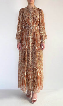 Womens | Rida Viscose Georgette Lurex Maxi Dress | Multi