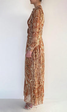 Womens | Rida Viscose Georgette Lurex Maxi Dress | Multi