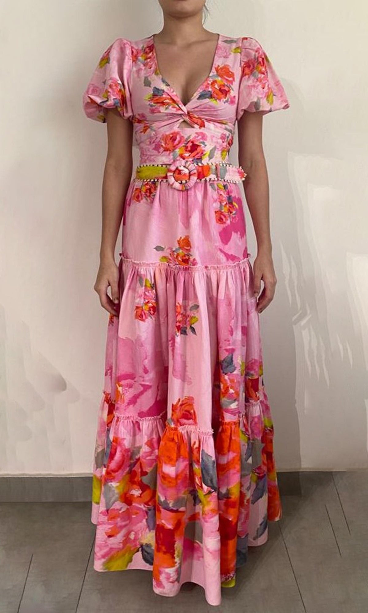 Hemant And Nandita | Rosa Linen Cotton Crop Top | Pink Floral