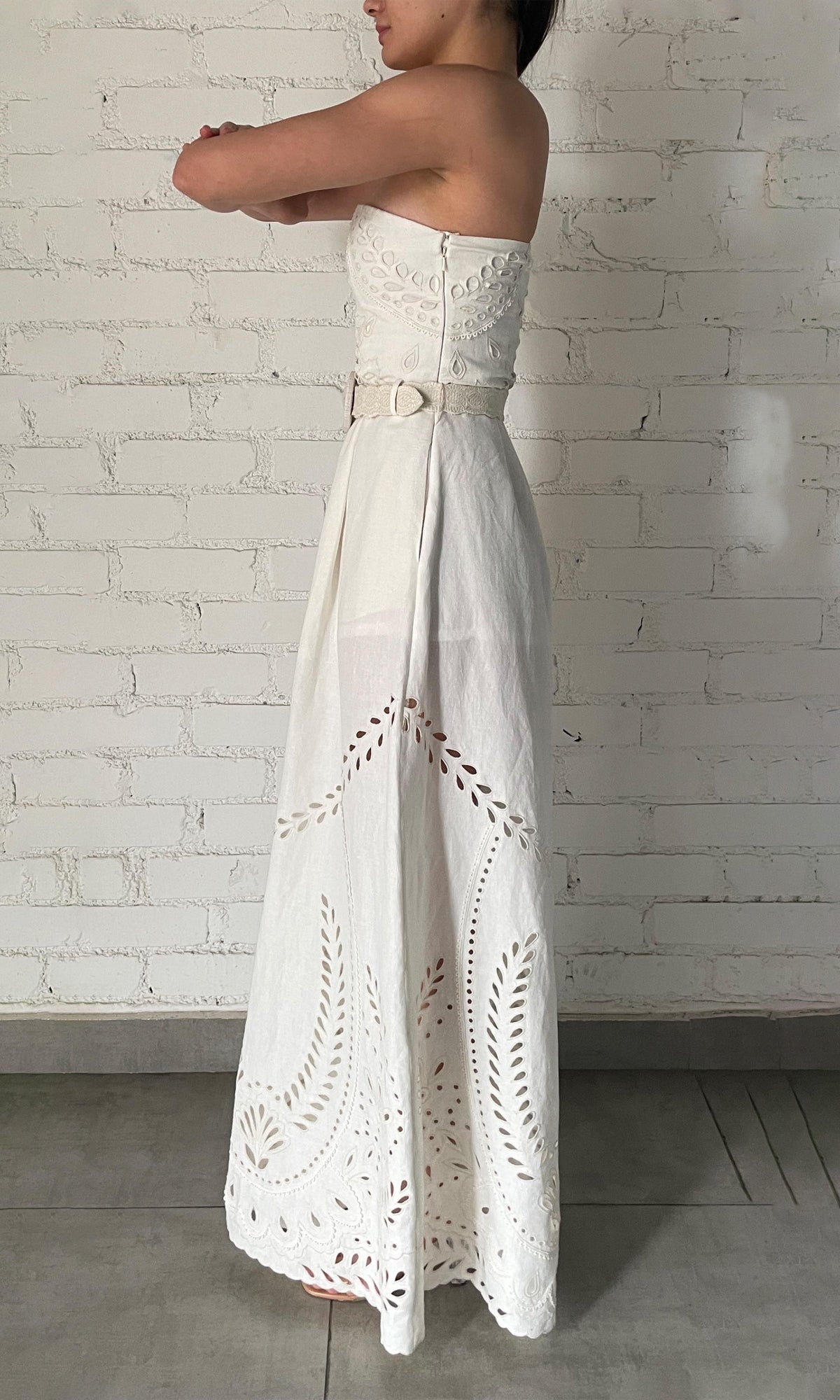 Hemant And Nandita | Runa Cotton Long Dress | White