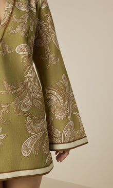 Womens | Sakhi Cotton Linen Mini Tunic Dress | Olive