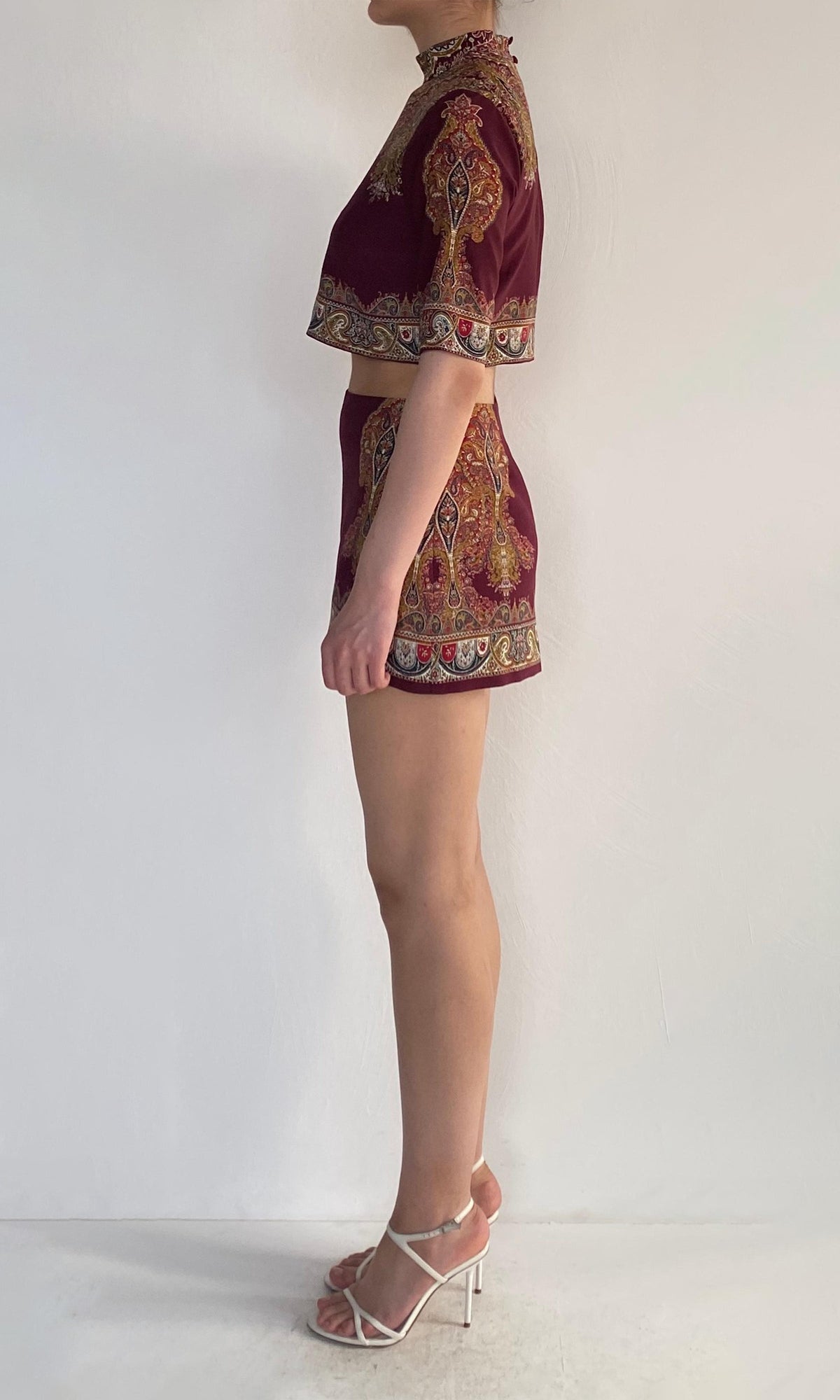Womens | Shifa Viscose Heavy Crepe Boxy Top | Burgundy