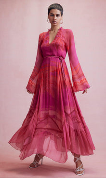 Womens | Soma Viscose Crinkle Chiffon High Low Long Dress | Multicolor