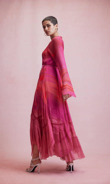 Womens | Soma Viscose Crinkle Chiffon High Low Long Dress | Multicolor