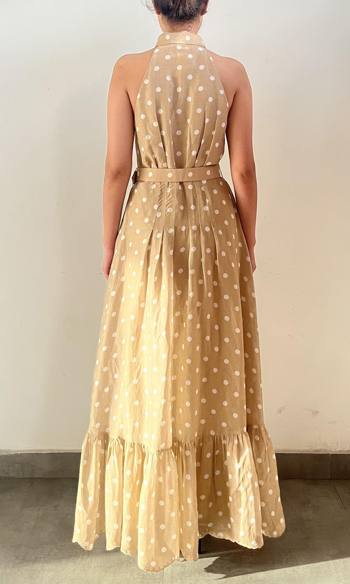 Womens | Tira Cotton Long Dress | Beige