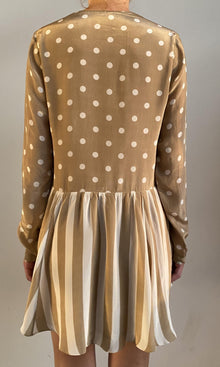 Womens | Tira Viscose Crepe Short Dress | Brown White