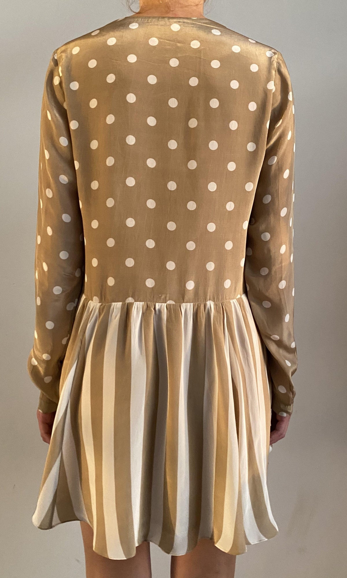 Womens | Tira Viscose Crepe Short Dress | Brown White
