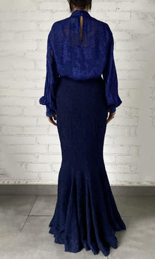 Hemant And Nandita | Tiya Viscose Georgette Jacquard Long Skirt | Blue