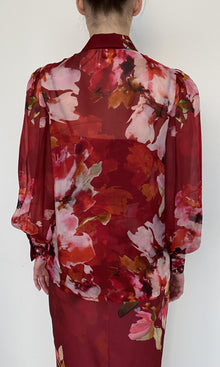 Womens | Tuhi Viscose Flat Chiffon Boho Top With Cami | Burgundy Multi