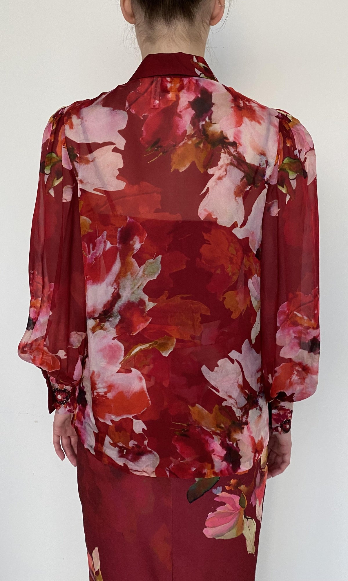 Womens | Tuhi Viscose Flat Chiffon Boho Top With Cami | Burgundy Multi