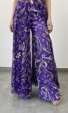 Hemant And Nandita | Viha Viscose Crinkle Chiffon & Cotton Twill Coverups | Purple