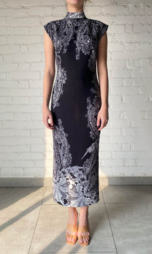 Hemant And Nandita | Viri Heavy Crepe Long Dress | Black White