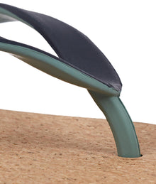 Haston Cork Embossed Logo Slider Sandals | Navy/Silver Green