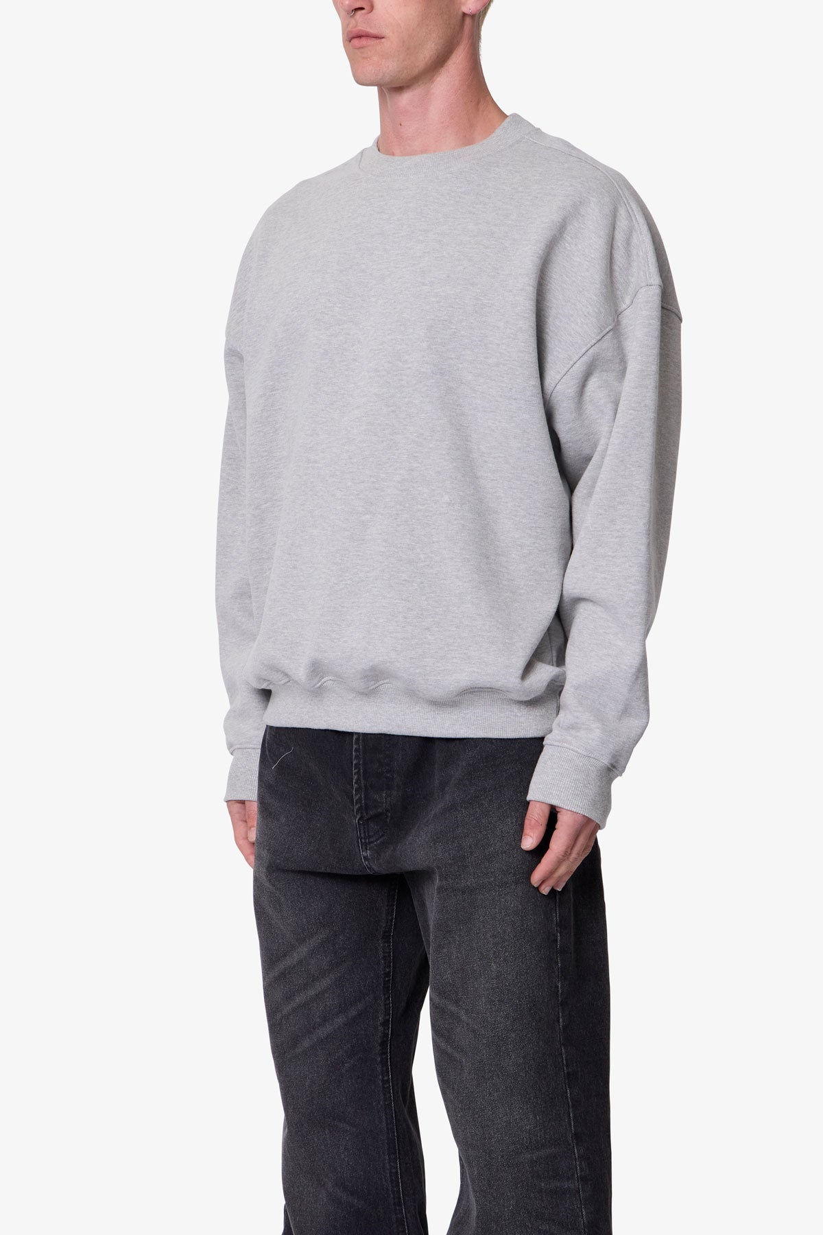 Heavy Basic Crewneck Sweater | Heather Grey