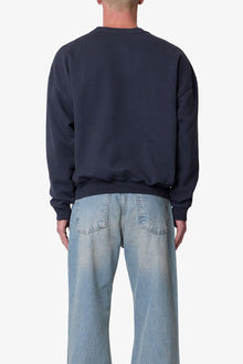 Heavy Basic Crewneck Sweater | Washed Black