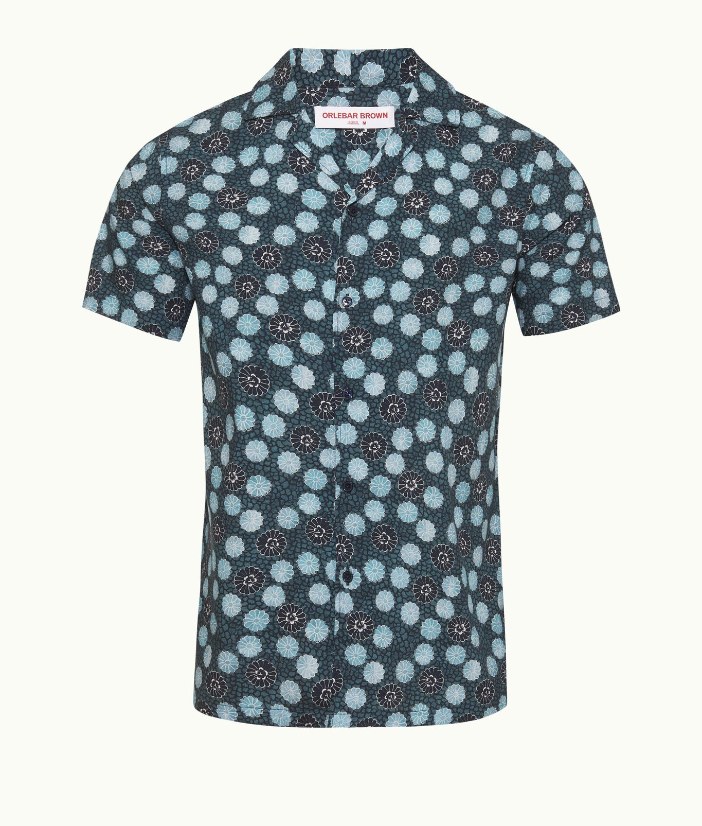 Hibbert Daisy Print Classic Fit Capri Collar Shirt | Springfield Blue