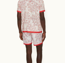 Hibbert Floral Nouveau Print Classic Fit Capri Collar Shirt | Summer Red/White Sand