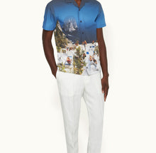 Hibbert Photographic Print Classic Fit Capri Collar Cotton Shirt | Terrace