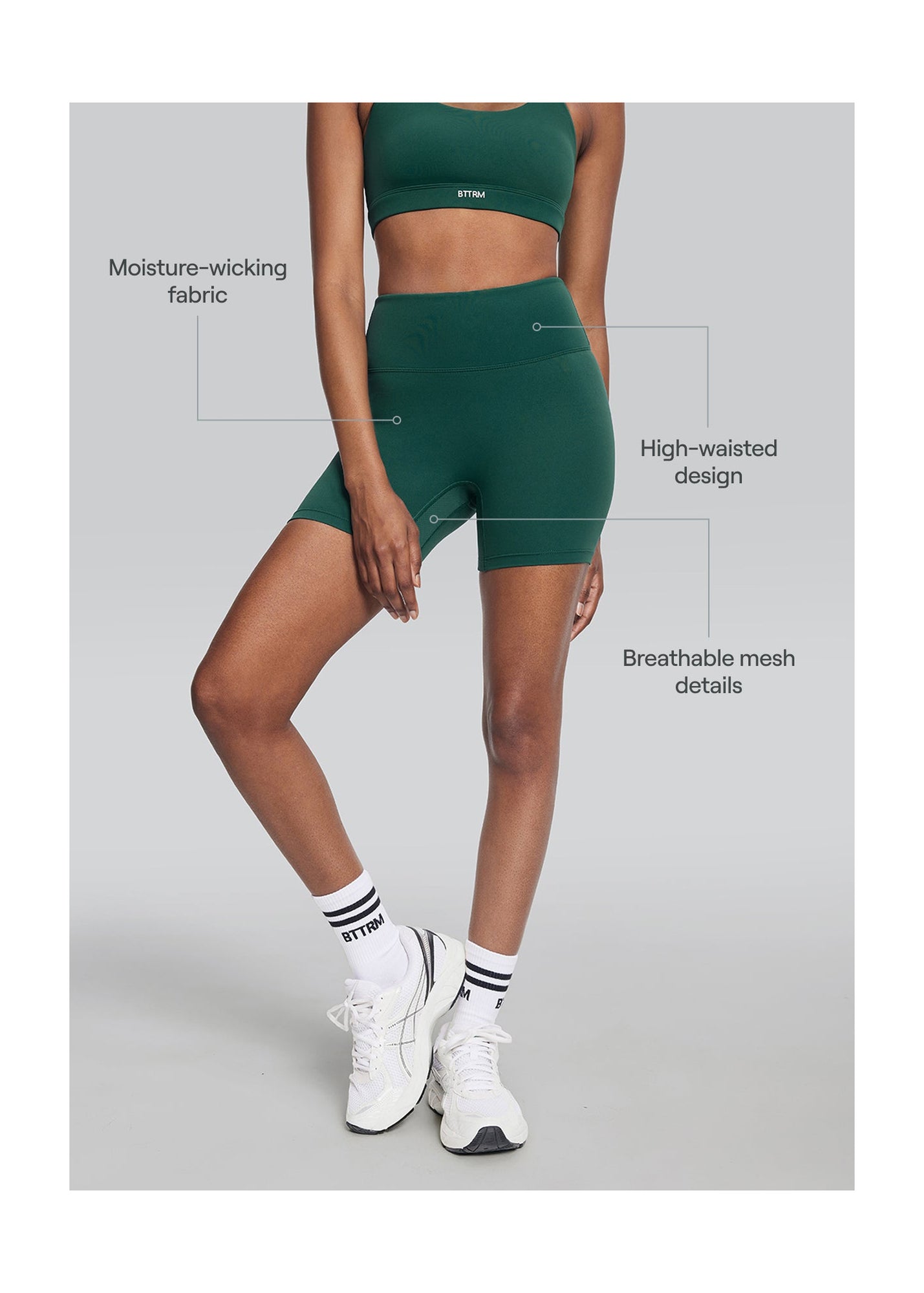 High-Waisted Impact Mesh Shorts | Dark Moss