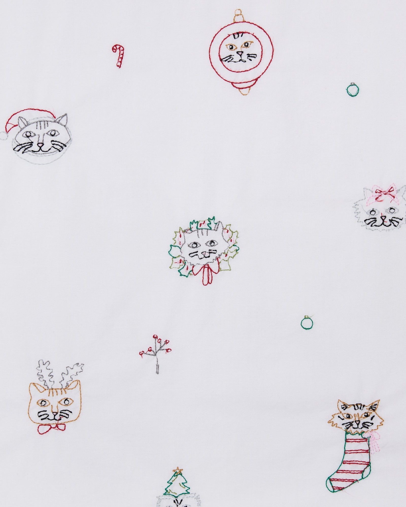 Holiday Cats - Long PJ Set - Cloud - Printfresh