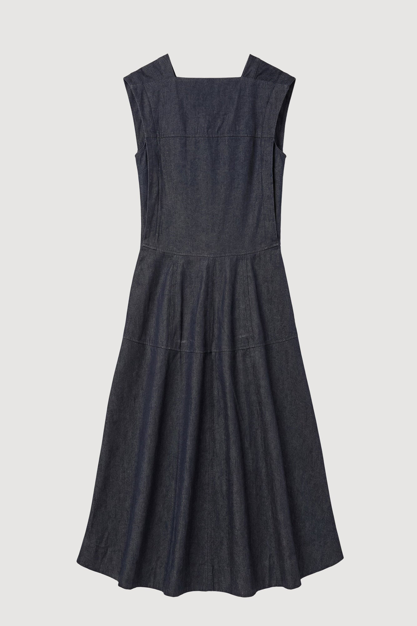 Mali | Holland Drop-Waist Denim Dress in Size Small - Flat