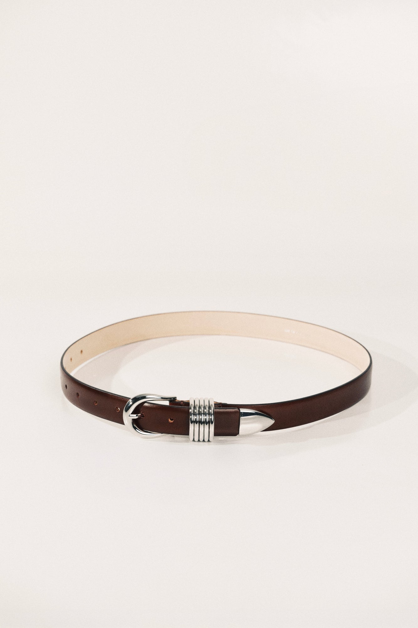 Hollyhock Belt | Deep Brown & Silver