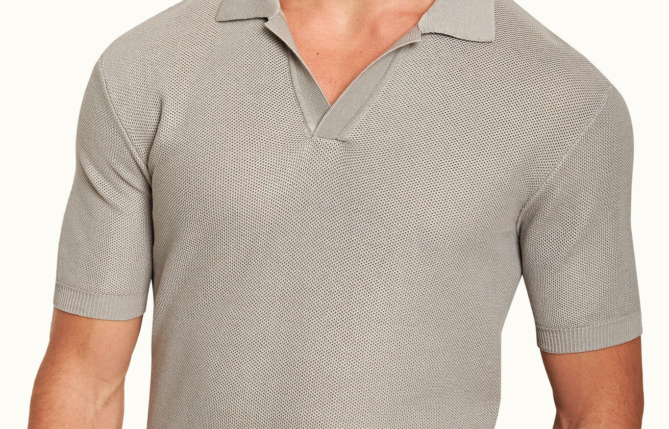 Horton Pique Tailored Fit Pique Stitch Mercerised Cotton Polo Shirt | Cinder