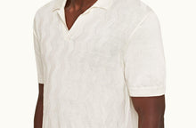 Horton Silk Tailored Fit Silk-Cotton Chevron Polo Shirt | Sea Mist