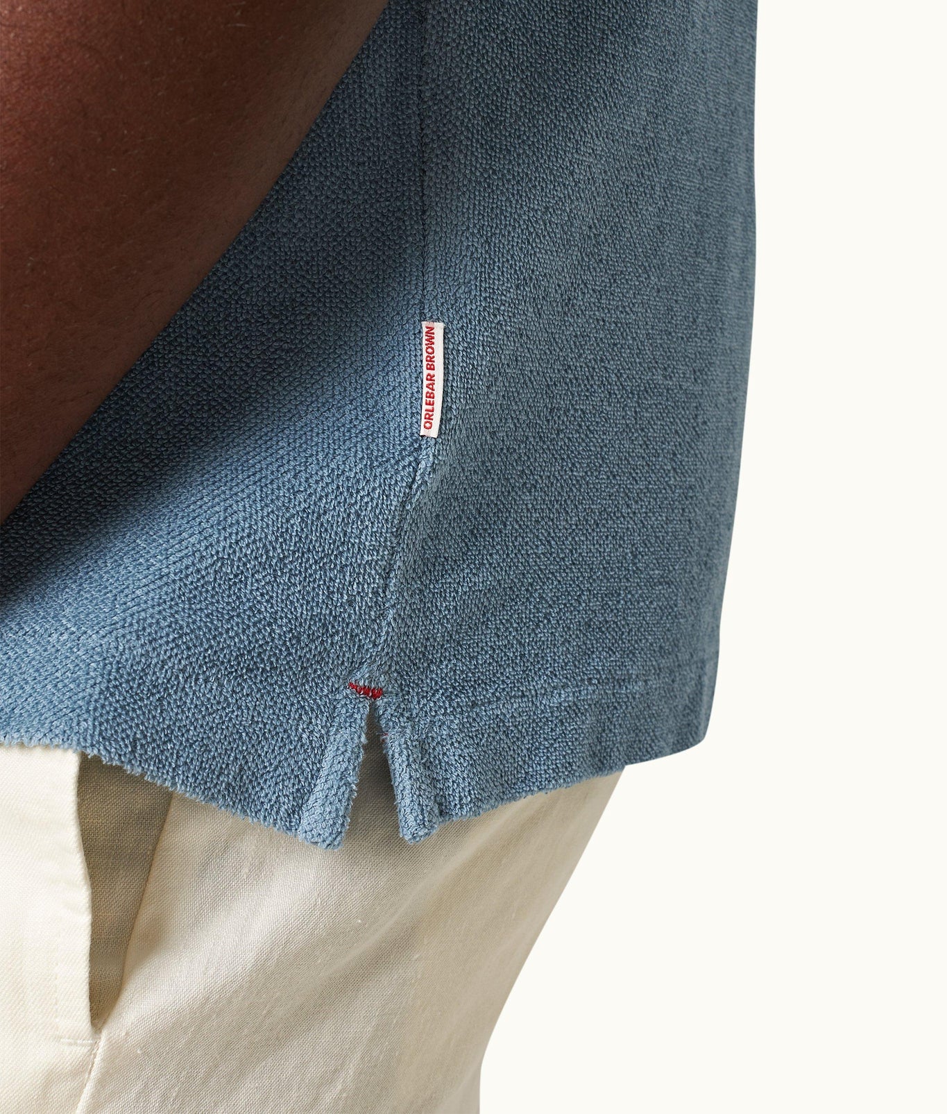 Howell Towelling Relaxed Fit Capri Collar Cotton Towelling Shirt | Wish Blue