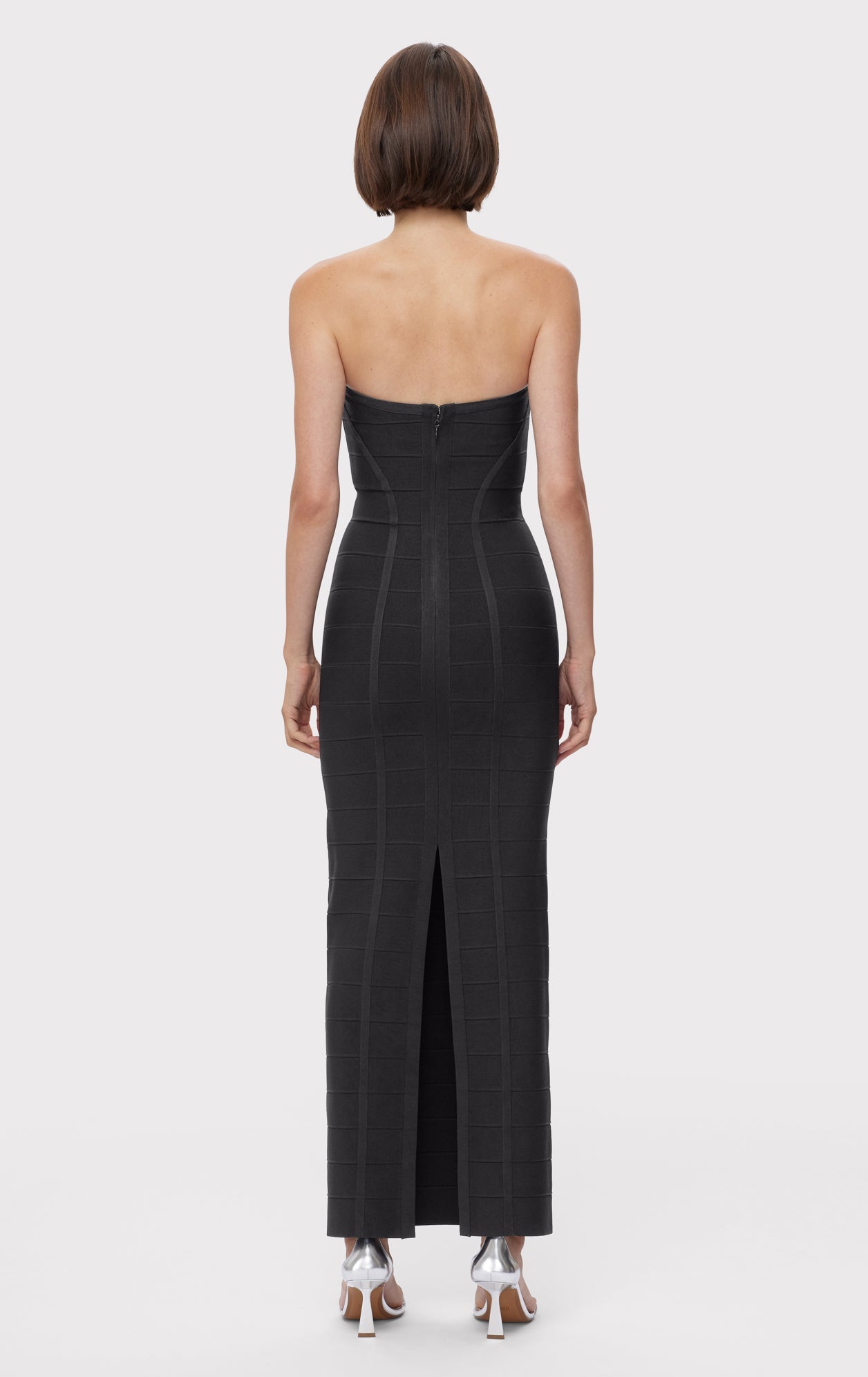 Icon Chevron Bustier Gown | Black