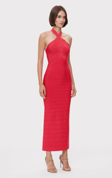 Icon Bandage Halter Gown | Rio Red