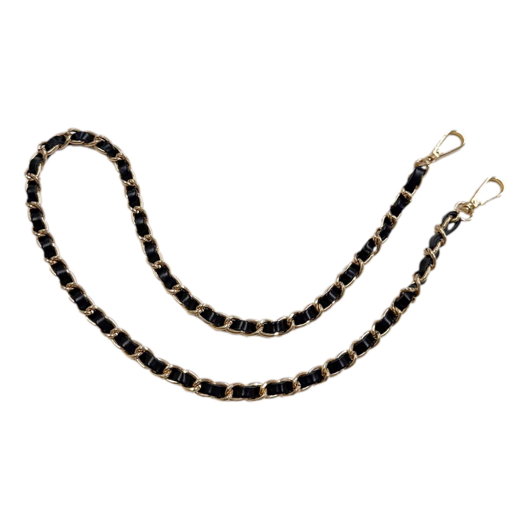 Vegan Leather and Metal Kids' Handbag Chain | Black & Gold