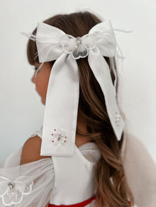 Constanza Ceremony Hair Bow | White