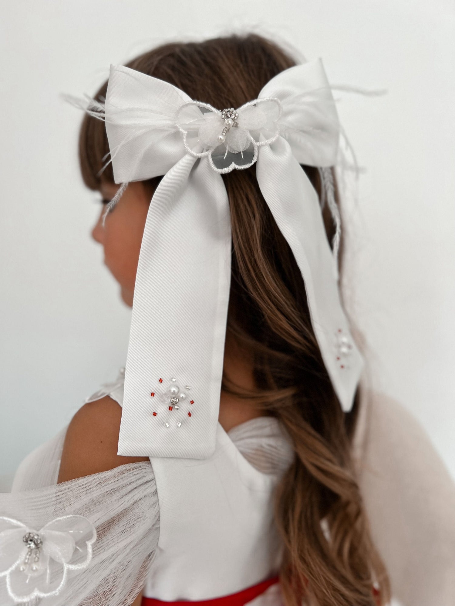 Constanza Ceremony Hair Bow | White