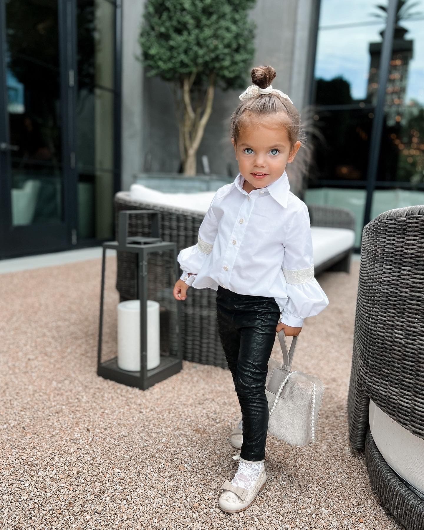 Baby Girls | Herringbone Blouse | White