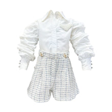 Baby Girls | Iris Blouse and Tweed Shorts Set | White