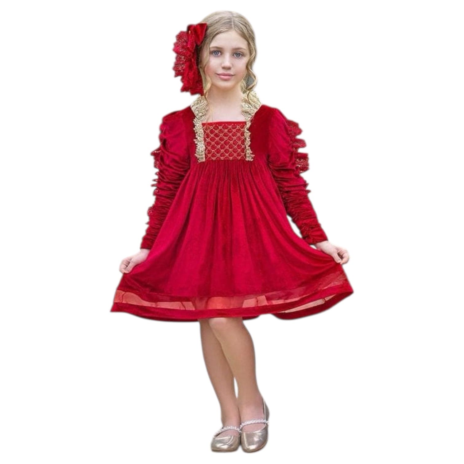 Baby Girls | Victoria Velvet Dress | Red