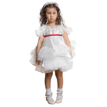 Baby Girls | Constanza Ceremony Dress with Bow | White & Red