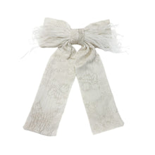 Eliza Ceremony Feather Hair Bow | Beige