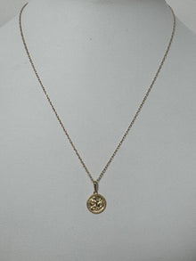 Zodiac Coin Pendant Necklace | 10K Yellow Gold